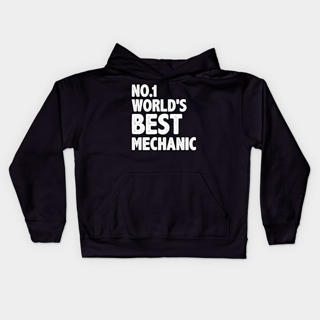 number one worlds best mechanic Kids Hoodie by MinyMerch